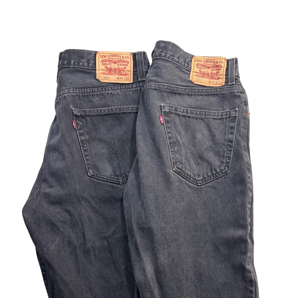 Levis 550 Relaxed Fit Jeans Mens 36x32 Faded Black Y2K Vintage Denim 00s